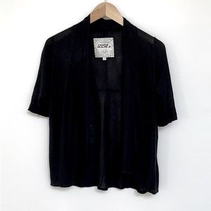 Black Open Front Cardigan XS